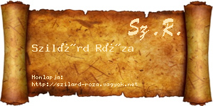 Szilárd Róza névjegykártya